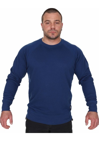 Yeni Pamuklu Kışlık Sweatshirt Koyu Mavi Stilya 4702 modelleri