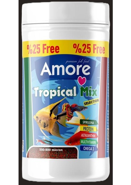 Tropical Mix 125ml, Bonisa Probon Energy 250ml, Pure Algae Pro 100ml Tropik Balık Yemi Set