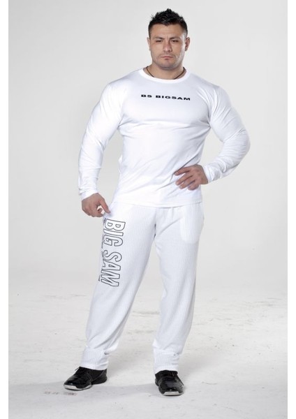 Slim Fit Beyaz Pamuklu Sweatshirt Big Sam 4588 fiyatları