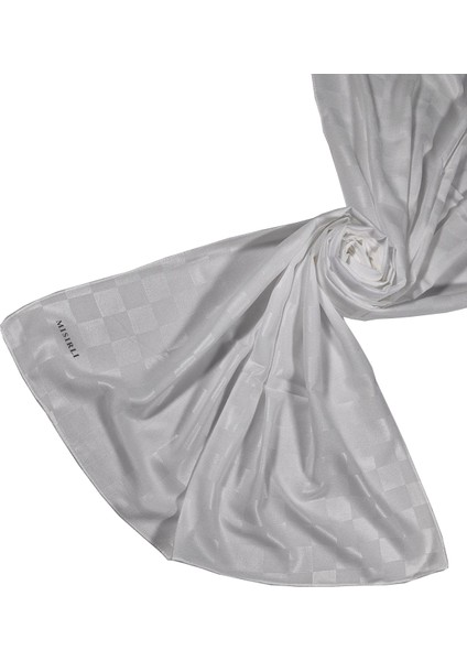 Krep Jakar Dama Desen Şal 75X190 cm - Beyaz fırsatları