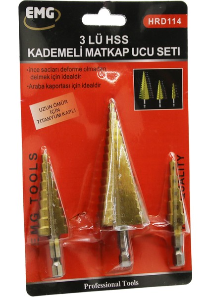 3 Parça Hss Kademeli Matkap Ucu Set (K0)