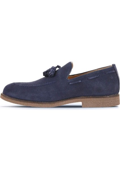 Lacivert Süet Baskılı Erkek Loafer 07MA22152282 modelleri