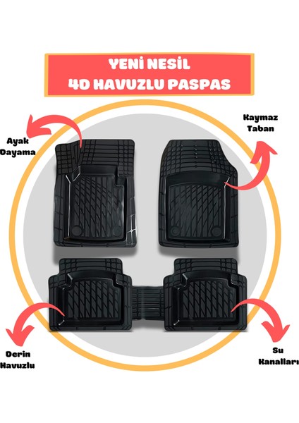 Citroen C4 2005-2010 4d Universal Kokusuz Paspas