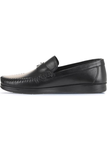 Bueno Shoes Siyah Deri Erkek Loafer 21Ma122 modelleri