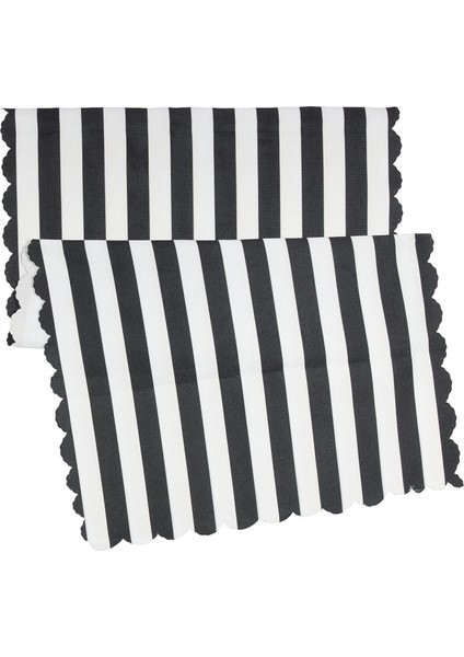 Home Dekor Modern Siyah Beyaz Çizgili Runner BKRUNNER45