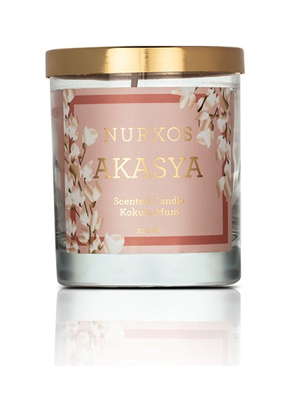 9684 Akasya Kutulu 2 Adet Kokulu Mum + Freshener Oda Spreyi