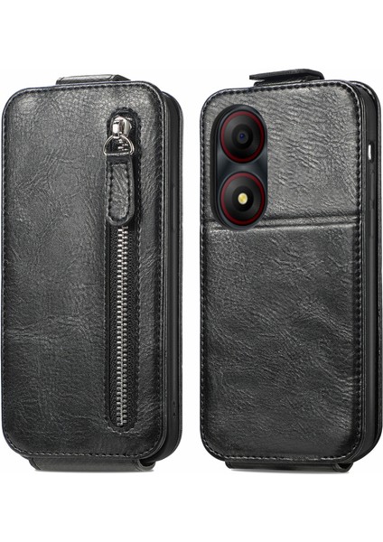 Zte Blade A34 Için Fermuarlı Cüzdan Dikey Flip Case (Yurt Dışından)