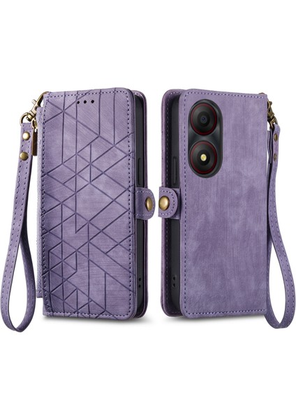 Zte Blade A34 Için Geometrik Fermuarlı Telefon Kılıfı (Yurt Dışından)