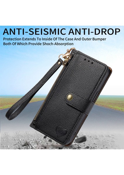 Zte Blade A34 Için Aşk Fermuar Kordon Deri Kılıf (Yurt Dışından) fırsatları