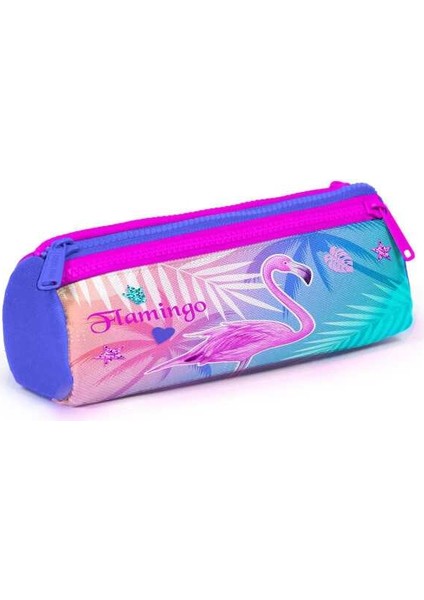 Kids Lavanta Pembe Flamingo Desenli Üç Bölmeli Kalem Çantası 22005 modelleri