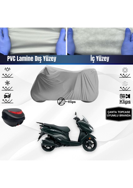 Ultra Shop Suzukı Burgman Street 125EX Motosiklet Brandası Çanta Topcase Uyumlu Motor Brandası
