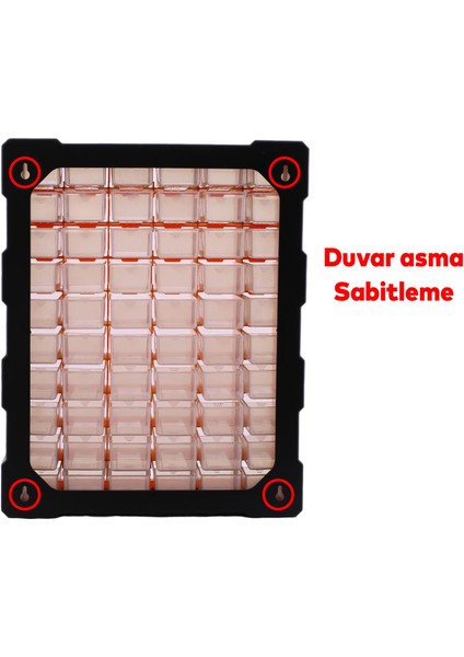 Vida Dübel Civata Kutusu Bölmeli Avadanlık Monoblok Çekmeceli 60'lı Takım Çantası Plastik Organizer