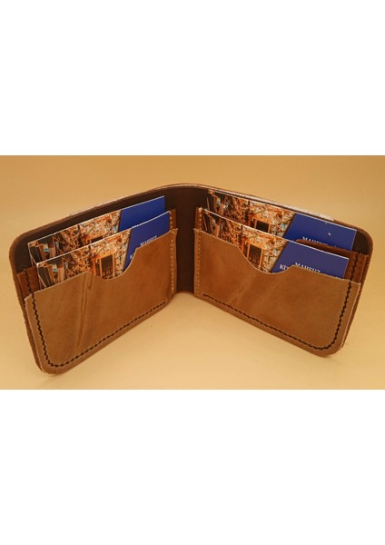 Deri Tamamen El Emeği Cüzdan 22CM*8CM * 1 Banknot Alanı 4 Kart Bölmesi V2 fırsatları