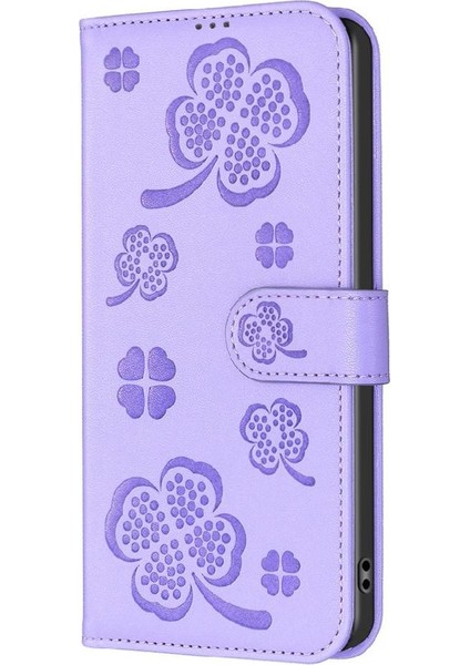 Xiaomi Redmi Not 12 Için Flip Case Pro Artı Yonca Çiçek Pu Deri Kart (Yurt Dışından)