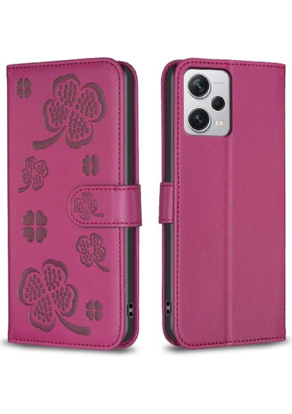 Xiaomi Redmi Not 12 Için Flip Case Pro Artı Yonca Çiçek Pu Deri Kart (Yurt Dışından)