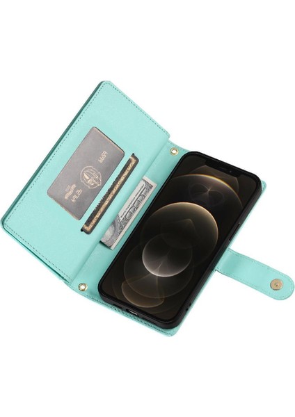 IPhone 12 Için Flip Case Pro Max Çok Fonksiyonlu Kart Yuvaları Kickstand Bilek (Yurt Dışından)