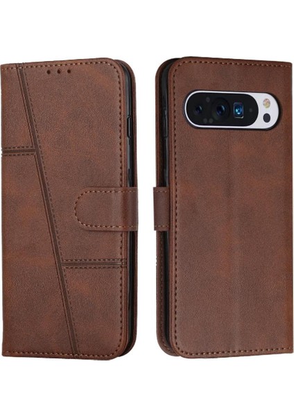 Google Piksel 9 Kart Ekleme Kickstand Tam Koruma Pu Için Flip Case (Yurt Dışından)
