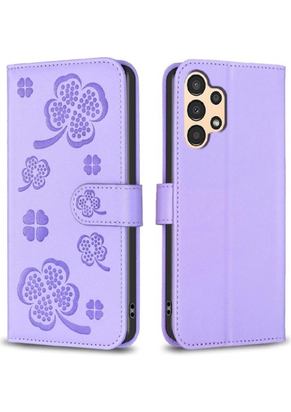 Samsung Galaxy Için Flip Case A52S 5g Yonca Çiçek Pu Deri Çok Renkli (Yurt Dışından)