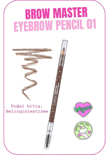 Callista Beauty Callista Brow Star Eyebrow Pencil Fırçalı Kaş Kalemi 01 Dark Blonde - Açık Kahverengi