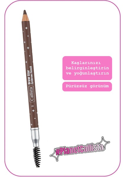 Callista Brow Star Eyebrow Pencil Fırçalı Kaş Kalemi 01 Dark Blonde - Açık Kahverengi