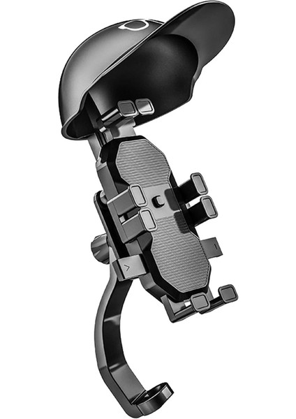 Bisiklet Motosiklet ve Scooter Için Dikiz Ayna Uyumlu Telefon Tutucu Orjinal Malzeme Yüksek Kalite Güneşlik Tasarımlı Universal Modellere Uyumlu Kolay Kurulum ZR730 - Dikiz Ayna Tutucu