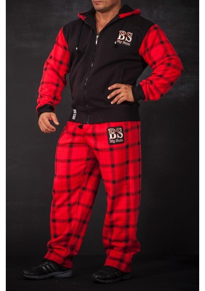 Kırmızı Ekoseli Kapşonlu Eşofman Üstü Big Sam 3587 fiyatları
