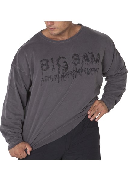 Antrasit Mevsimlik Sweatshirt Rahat Kesim Big Sam 4519