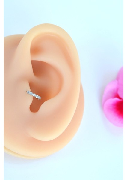 Zirkon Incecik 5 mm Mini Halka Piercing Forward Helix Tragus Piercing Daith Helix