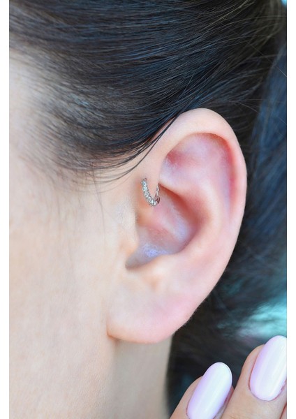 Zirkon Incecik 5 mm Mini Halka Piercing Forward Helix Tragus Piercing Daith Helix