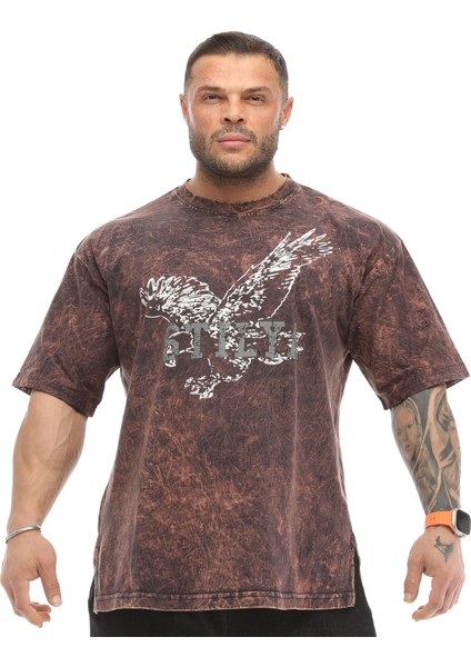 Asit Yıkamalı Eskitme T-Shirt Stilya 2861