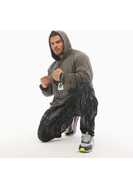 Haki Yeşil Kışlık Kapşonlu Sweatshirt Big Sam 4667 modelleri