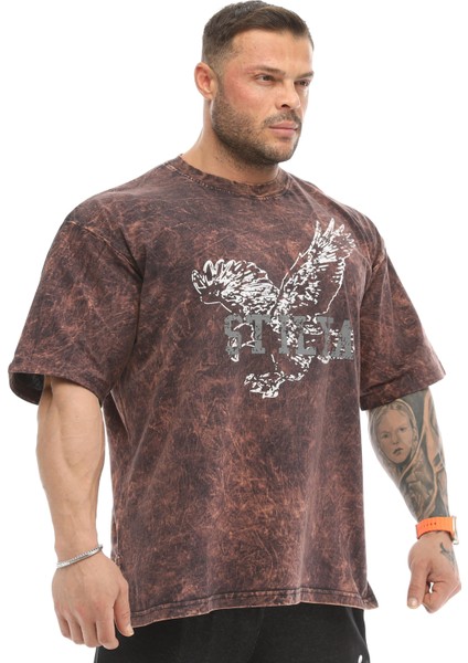 Asit Yıkamalı Eskitme T-Shirt Stilya 2861