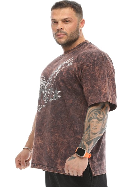 Asit Yıkamalı Eskitme T-Shirt Stilya 2861