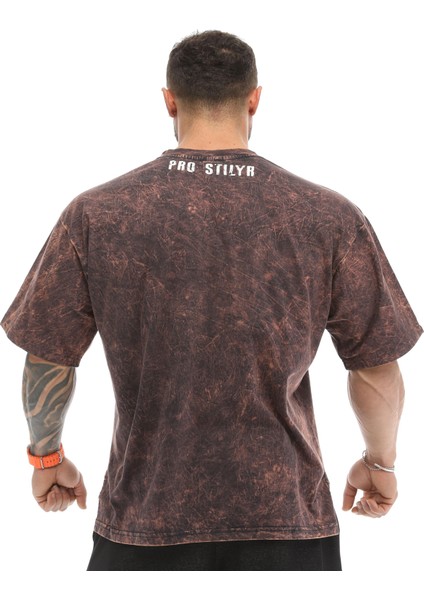 Asit Yıkamalı Eskitme T-Shirt Stilya 2861