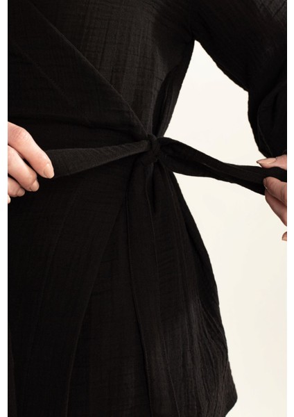 Kadın Günlük ve Yazlık Kısa Kruvaze Kimono