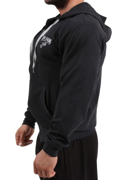 Slim Fit Antrasit Kapşonlu Eşofman Üstü Big Sam 3577 fiyatları