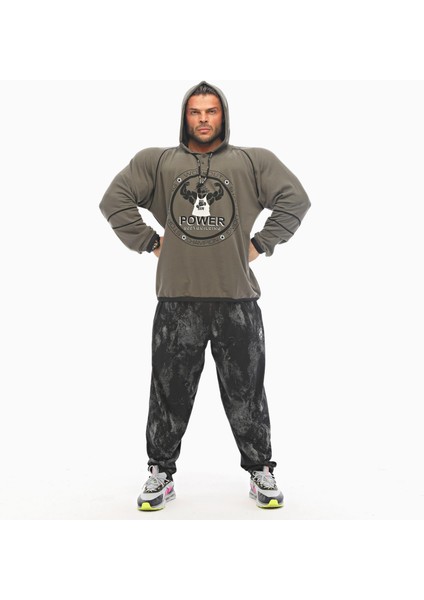 Haki Yeşil Kışlık Kapşonlu Sweatshirt Big Sam 4667
