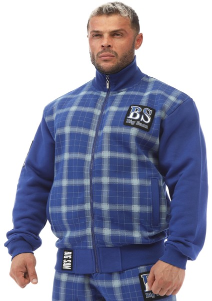 Mavi Ekoseli Kışlık Eşofman Üstü Ceket Big Sam 3586 fiyatları