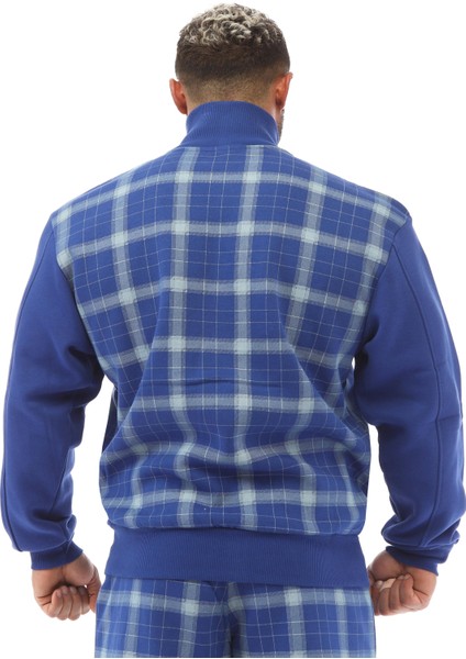 Mavi Ekoseli Kışlık Eşofman Üstü Ceket Big Sam 3586 fırsatları