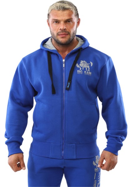Kapşonlu Mavi Eşofman Üstü Big Sam 3612