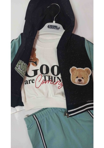 Pamuklu 3 Lü Uzun Kollu Kapüşonlu Bebek Takım fiyatları