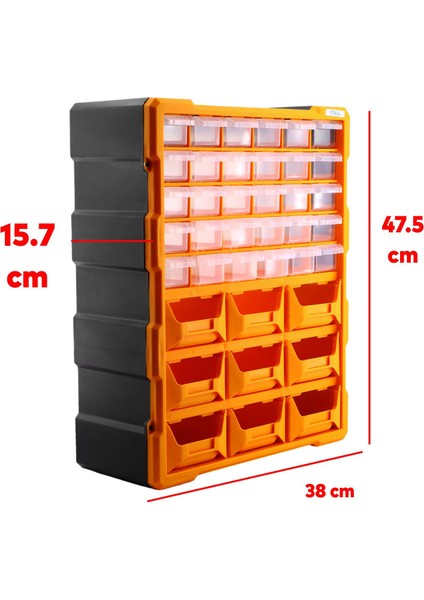 Vida Dübel Civata Kutusu Bölmeli Avadanlık Monoblok Çekmeceli 39'lu Takım Çantası Plastik Organizer fiyatları