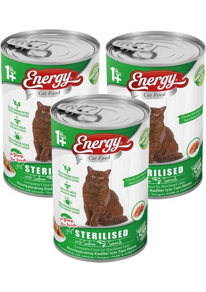 Somonlu Kısırlaştırılmış Yaş Konserve Kedi Maması 400 gr 3 Adet