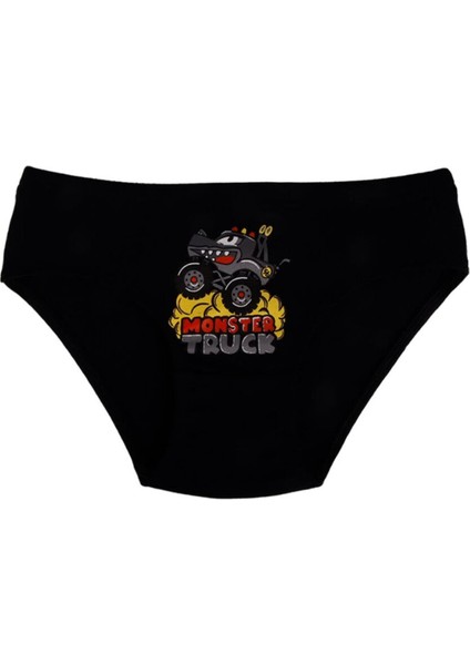 Erkek Çocuk 5 Li Slip Külot Monster Truck Desenli 5 Adet Karışık Renkli