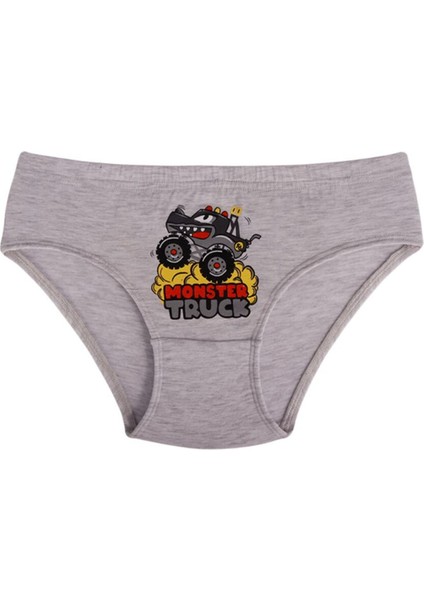 Erkek Çocuk 5 Li Slip Külot Monster Truck Desenli 5 Adet Karışık Renkli