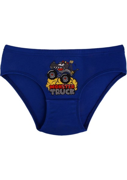 Erkek Çocuk 5 Li Slip Külot Monster Truck Desenli 5 Adet Karışık Renkli