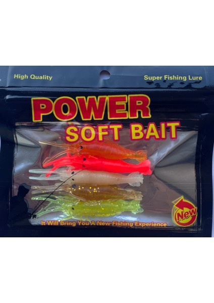 Silikon Karides 6 cm 5'li Paket Karışık Renkli