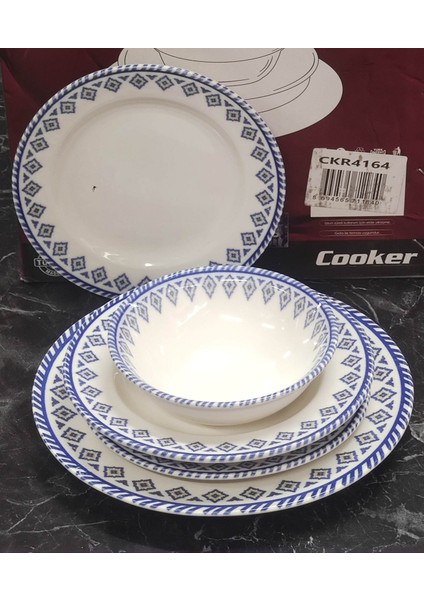 Porselen Desenli Lüks Yemek Takımı 24 Parça Set 4164