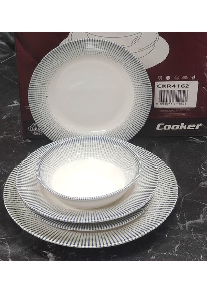 Porselen Desenli Lüks Yemek Takımı 24 Parça Set 4162