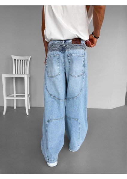 Abluka Online Super Baggy Jean Buz Mavi